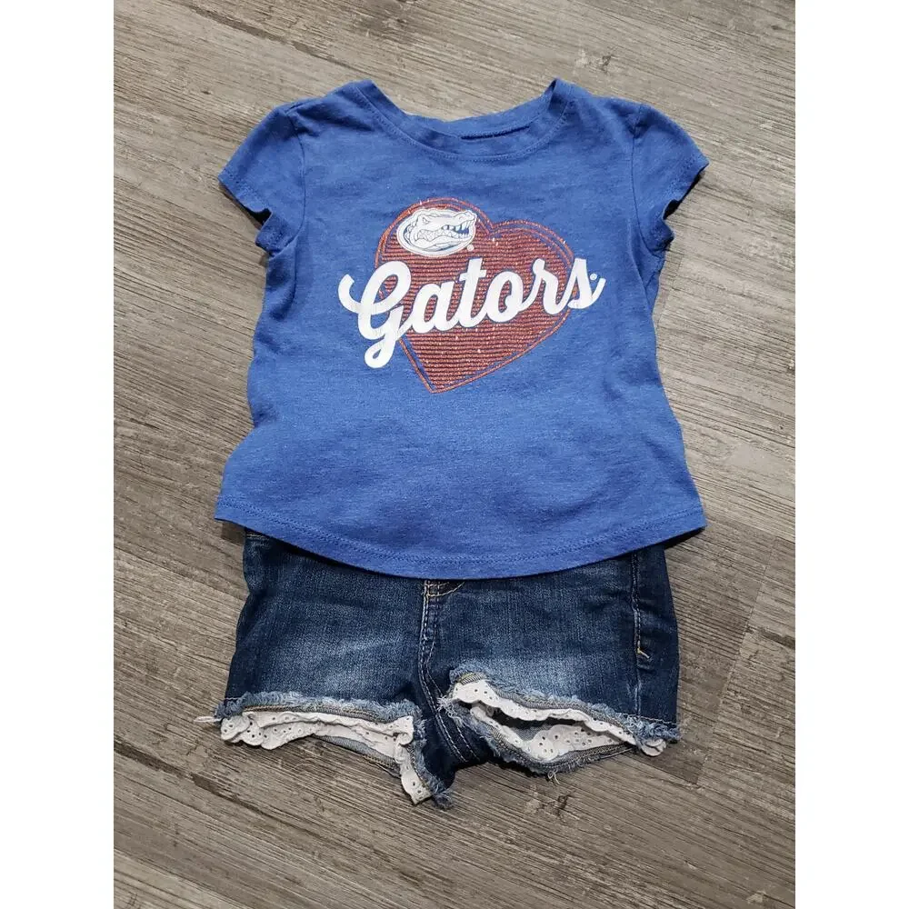 National Collegian Cat & Jack Florida Gators Short Sleeved Shirt Short Set